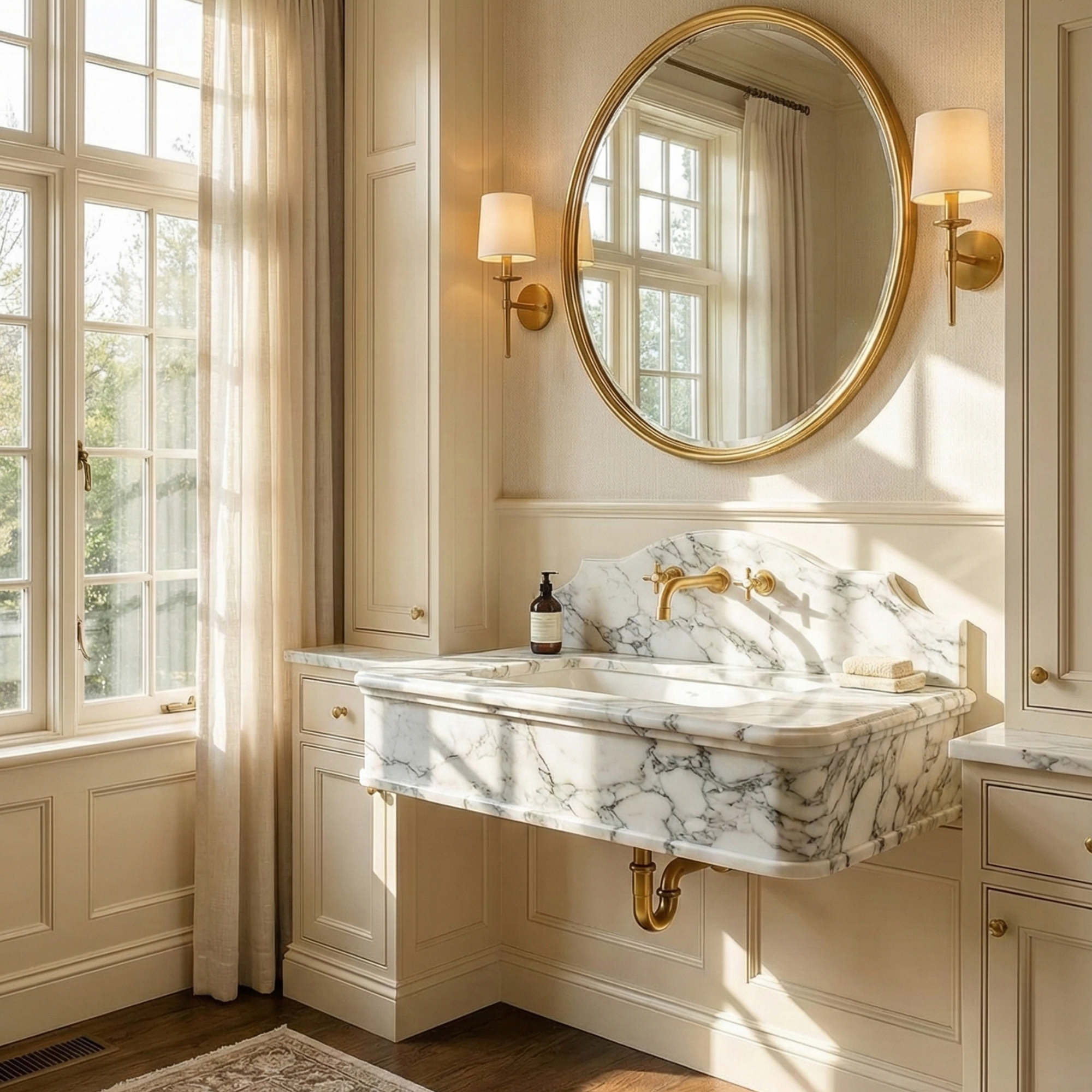 Calacatta Viola Marble Wall Mounted Sink