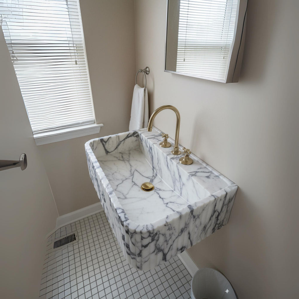 Custom Calacatta Viola Marble Sink: Custom Size Bathroom Sink, Impreium, Anatolia, Aegean,Mediterranean Collection
