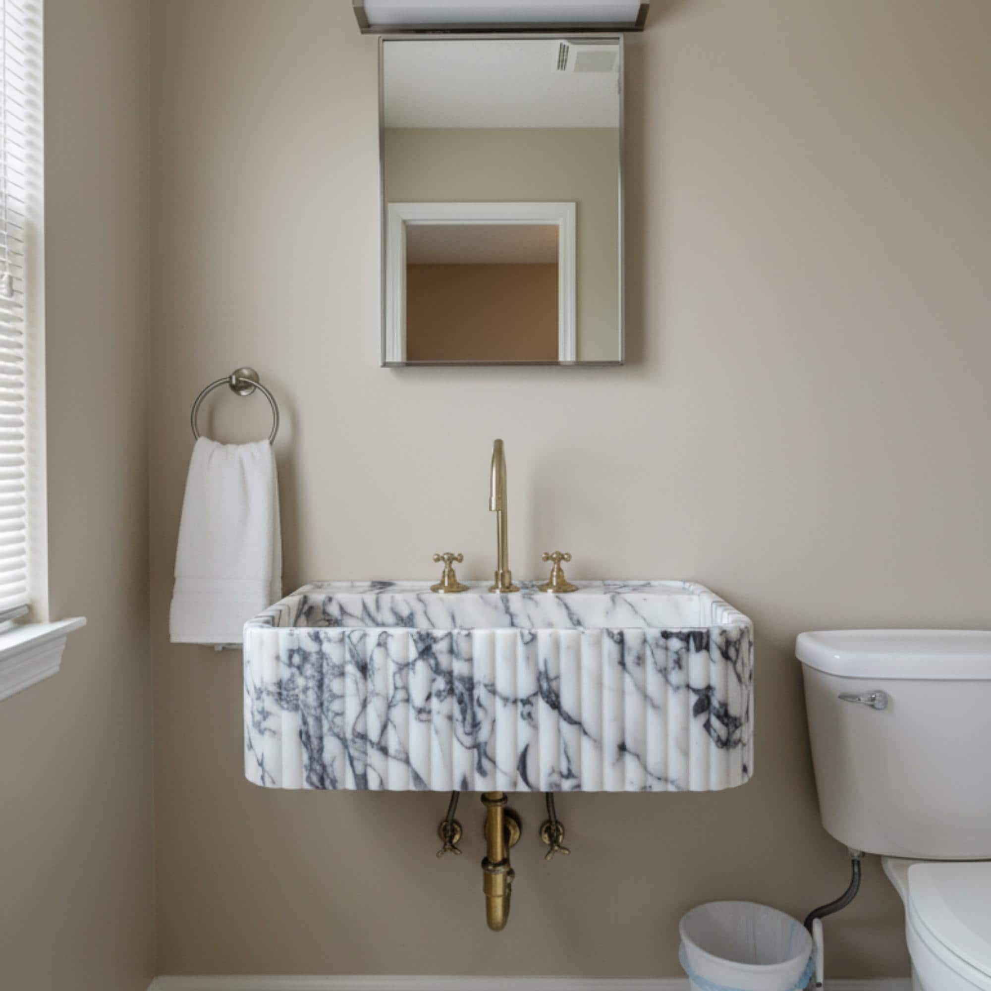 Custom Calacatta Viola Marble Sink: Custom Size Bathroom Sink, Impreium, Anatolia, Aegean,Mediterranean Collection