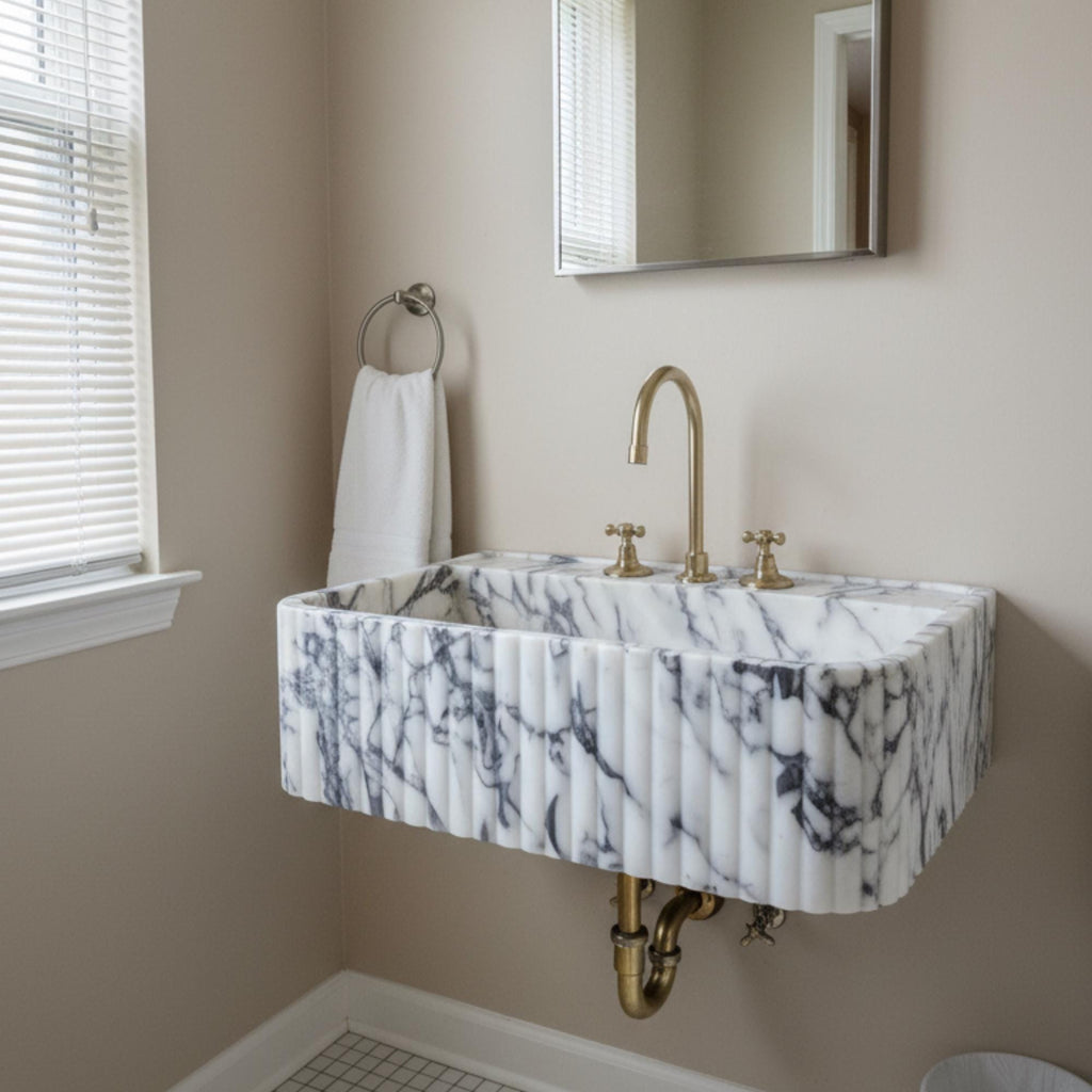 Custom Calacatta Viola Marble Sink: Custom Size Bathroom Sink, Impreium, Anatolia, Aegean,Mediterranean Collection