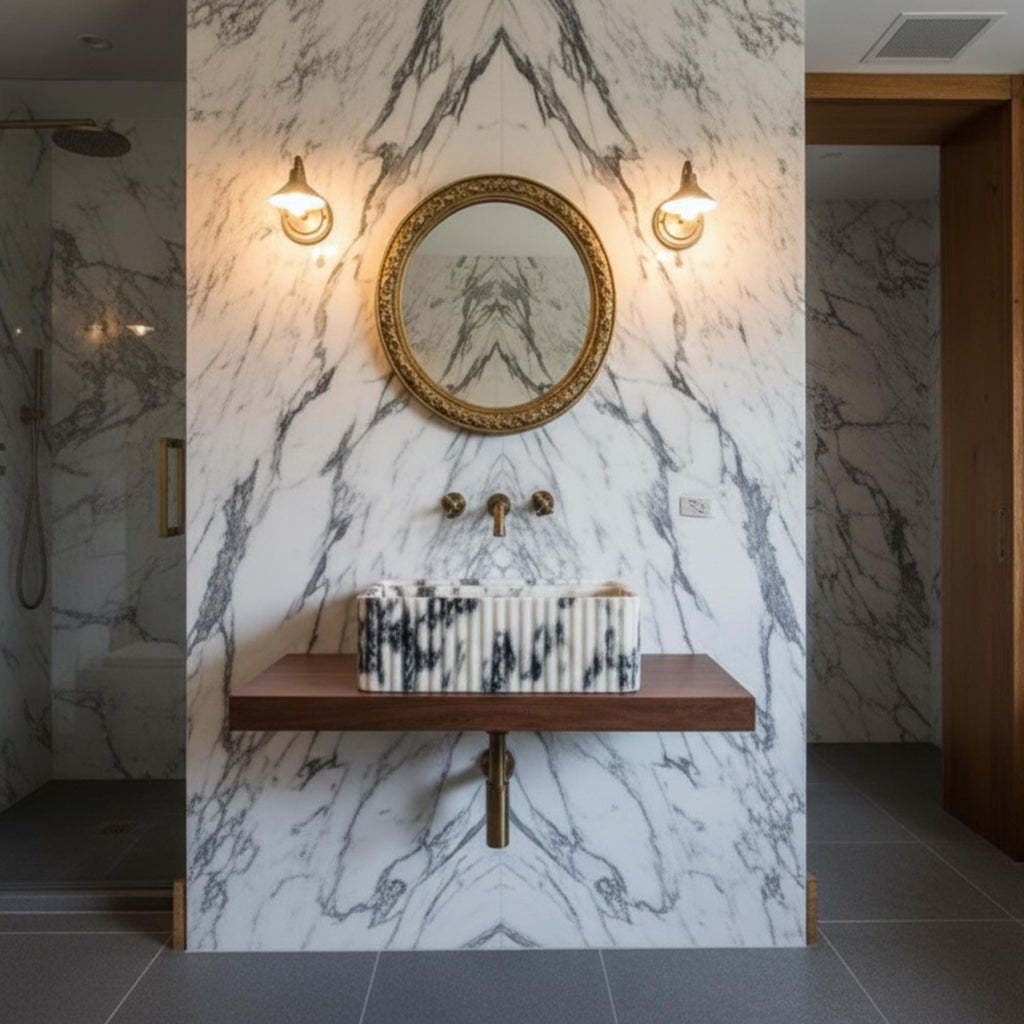 Custom Size Handcarved Calacatta Viola Marble Sink, Custom Bathroom Vanitiesi Calacatta Viola Marble Sink, Powder Room Sink