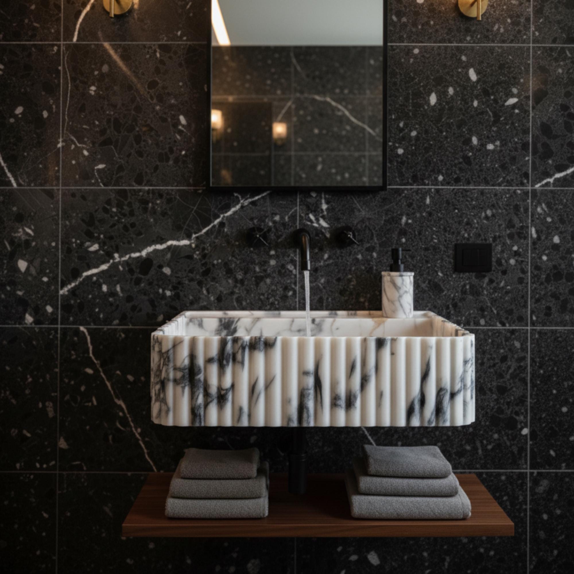 Handcarved Calacatta Viola Marble Sink