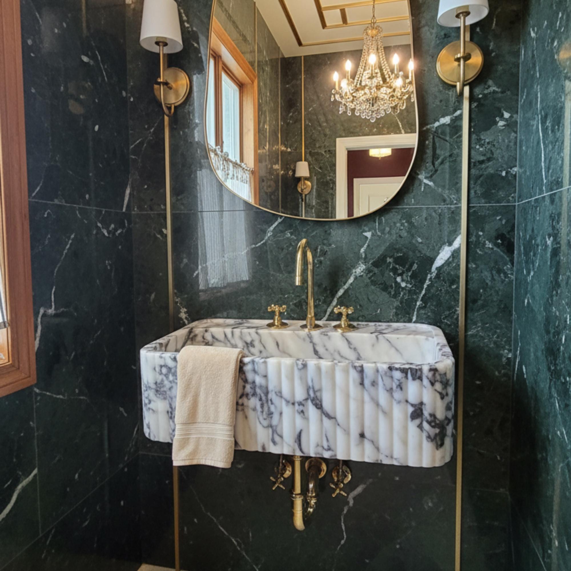 Custom Calacatta Viola Marble Sink, Marble Sink Wall Mount, Custom Bathroom Vanity, Powder Room Sink