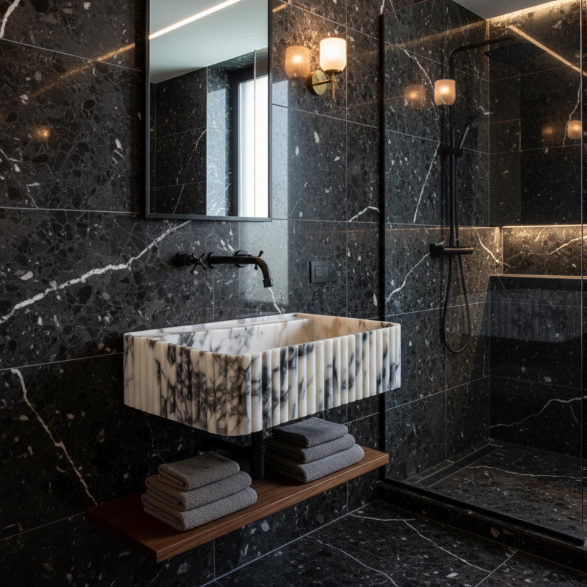 Handcarved Calacatta Viola Marble Sink