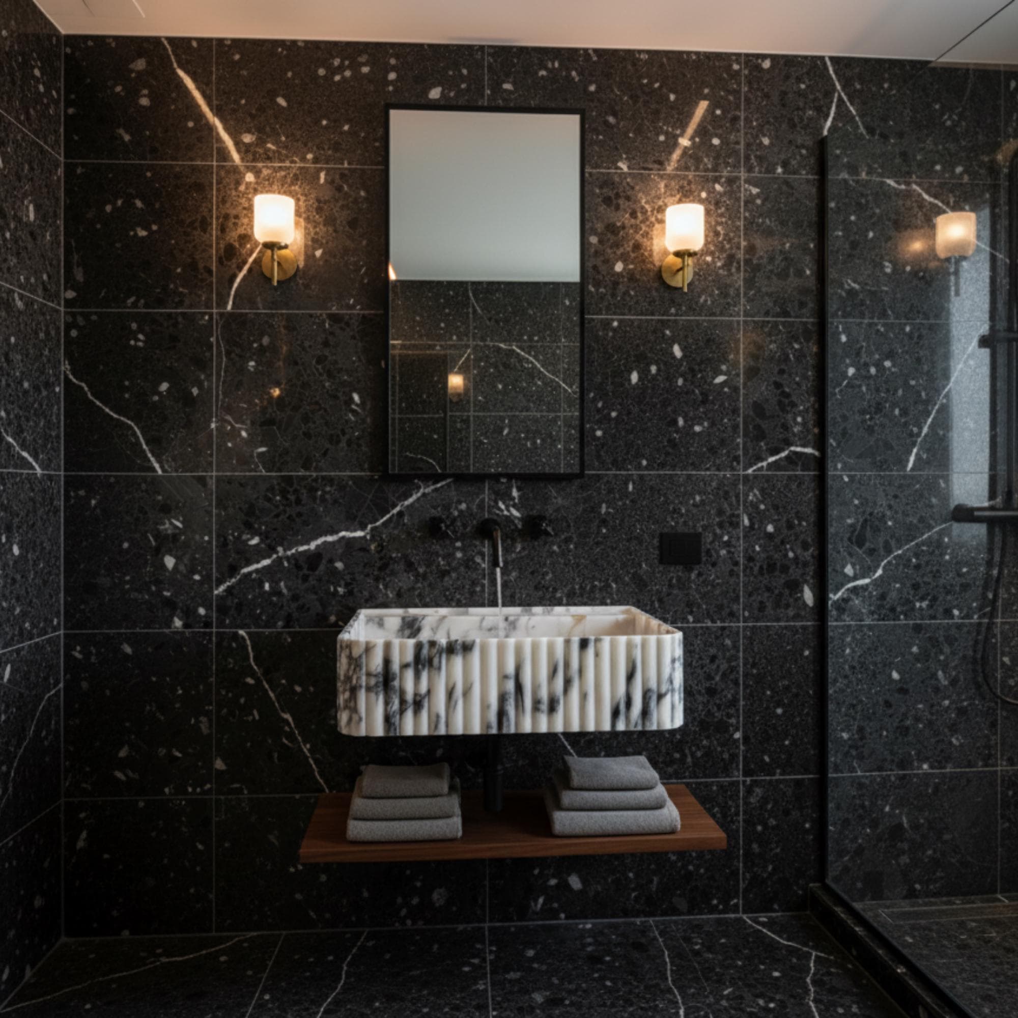 Handcarved Calacatta Viola Marble Sink