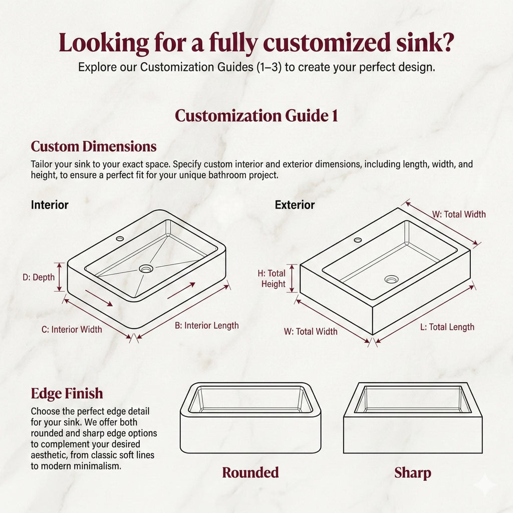 Red Travertine Marble Sink, Powder Room Marble Sink, Wall Mount Marble Sink, Marble Floating Sink