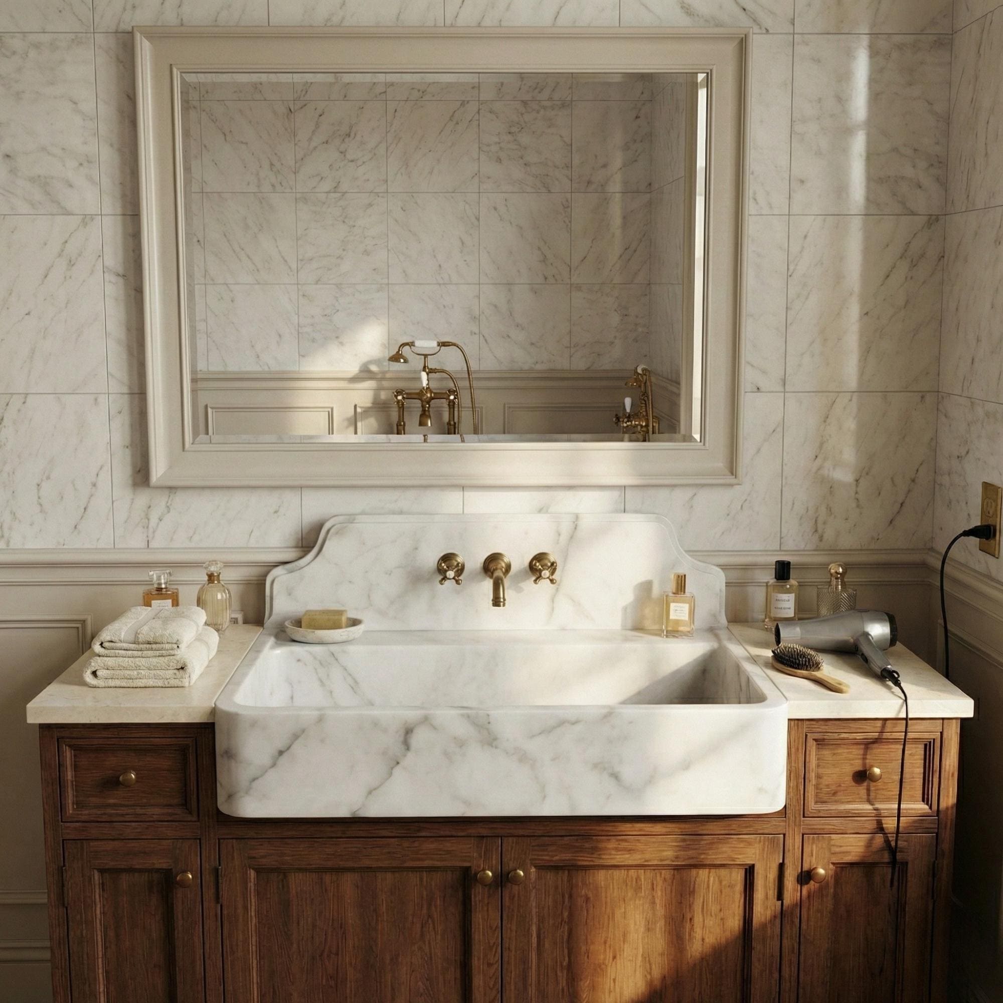 Lilac Marble Vanity Sink, Handmade Luxury Bathroom Basin, Unique Natural Stone, Modern Luxury Lilac Marble Sink