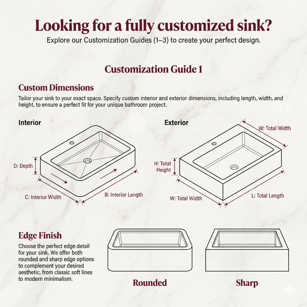 Custom Calacatta Viola Marble Sink: Custom Size Bathroom Sink