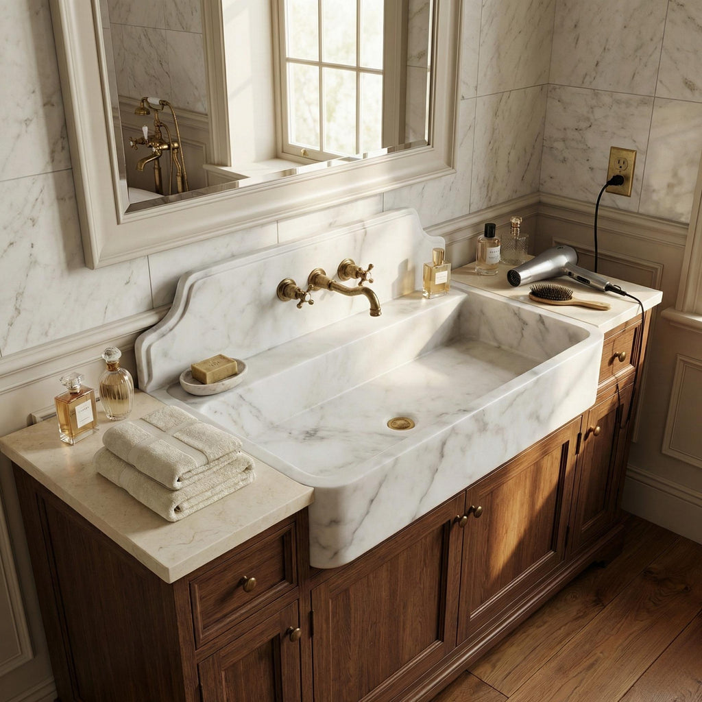Lilac Marble Vanity Sink, Handmade Luxury Bathroom Basin, Unique Natural Stone, Modern Luxury Lilac Marble Sink