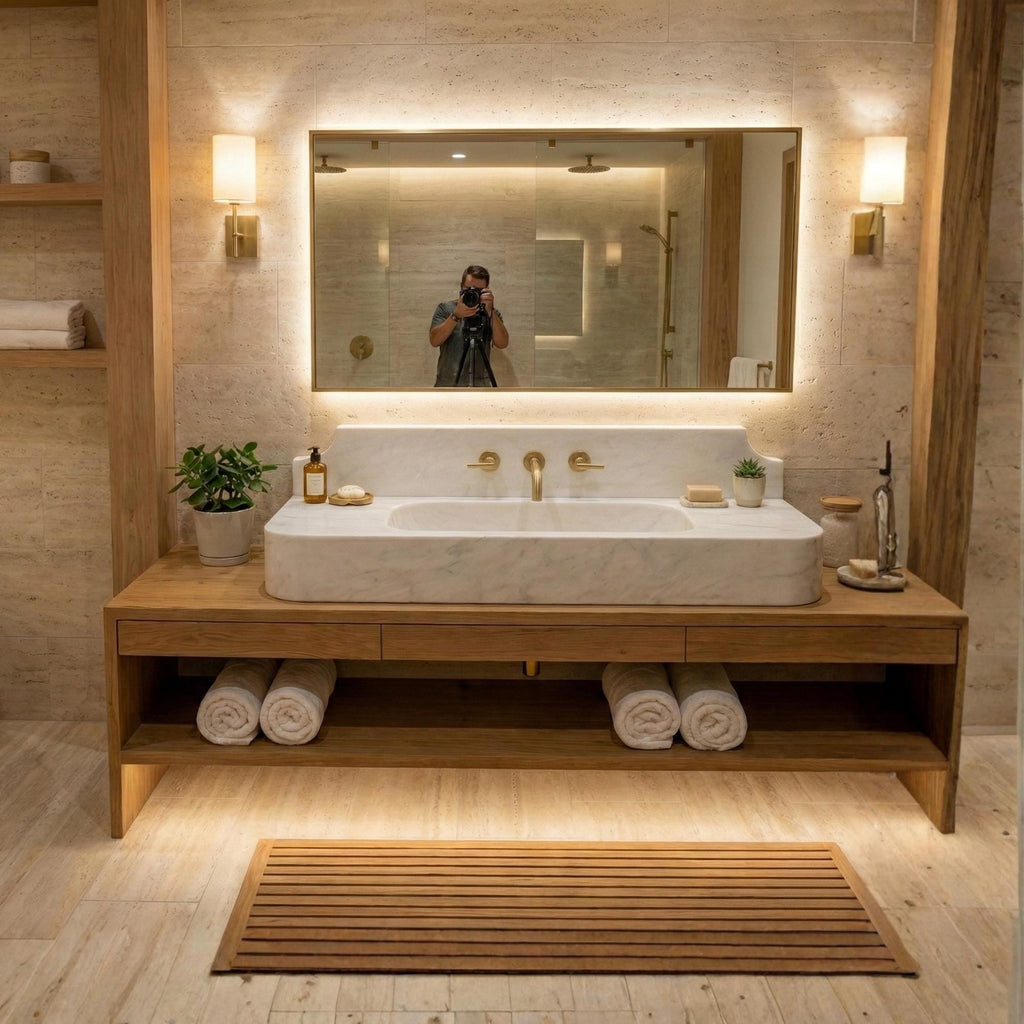 Calacatta Viola Monet Marble Sink, Viola Monet Marble Sink with Backsplash, Luxury One-Block Sink